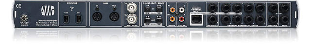 Eight mic amps and 18 channels of ADAT in/output feature. Eight mic amps and 18 channels of ADAT in/output feature.
